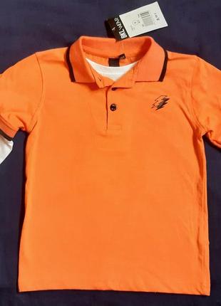 Оранжевая рубашка flash поло лонгслив "bklwear" франция на 6-14 лет