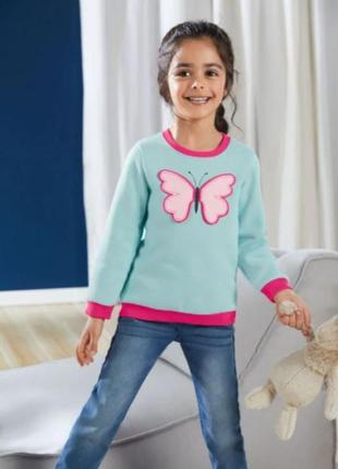 1-2 года утепленный свитшот для девочки свитер джемпер на флисе теплая кофта с начесом кофточка3 фото