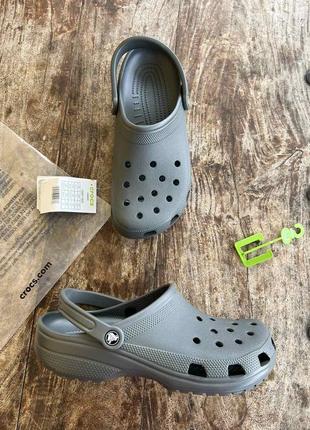 Рокс класік клог сірі crocs classic clog slate grey