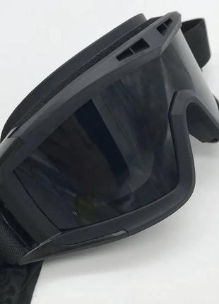 Баллистические защитные очки со сменными линзами (черные), мягкий пвх, комбинированный, пластик, силикон2 фото