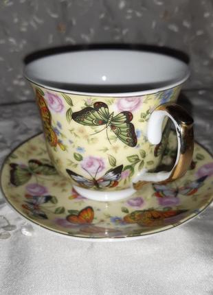 Нова фарфорова пара (чашка+блюдце) чай/кава4 фото