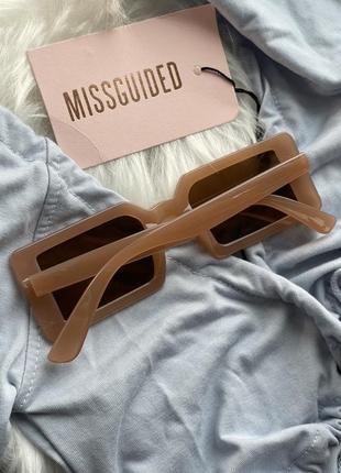 Нові сонцезахисні прямокутні окуляри жіночі коричневі6 фото