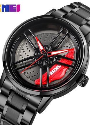Skmei 1990a black-red, часы, черные, красные, стильные, прочные, мужские, на каждый день, механические2 фото