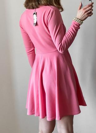 Рожева сукня із v-вирізом5 фото