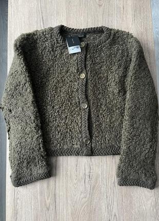 Кардиган massimo dutti bouclé knit cardigan s оригінал9 фото