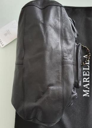 Черная кожаная  сумка  marella4 фото
