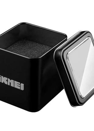 Коробка для часов skmei english tin box black, чёрная2 фото