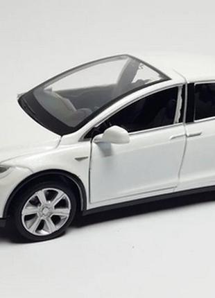 Модель автомобіля tesla x90 1:32. металева машинка, інерційна машинка тесла біла