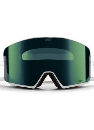 Маска гірськолижна bob life s3 white/green lens (gog-023), anti-scratch, бокс-чохол для зберігання