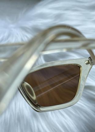 Новые солнцезащитные очки кошачий глаз желтые с коричневыми линзами7 фото