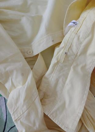 Тоненькая рубашк/блузка/блуза с коротким рукавом цвета солнца лимона.8 фото