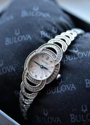 Часы женские с кристаллами svarovski bulova5 фото