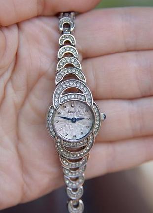 Часы женские с кристаллами svarovski bulova3 фото