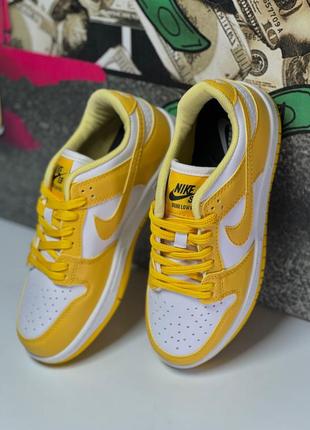 Кросівки nike sb dunk low white/yellow жовті з білим жіночі