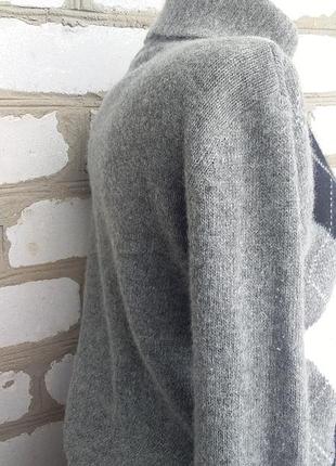 Нежный легкий свитер под высокое горло гольф ромб аргайл ангора6 фото