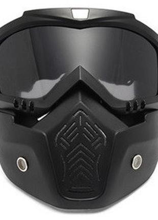 Мотоциклетная маска очки resteq, лыжная маска, для катания на велосипеде или квадроцикле (затемненная)