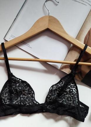 Женский прозрачный кружевной бюстгальтер лиф  леопардовый принт redoute