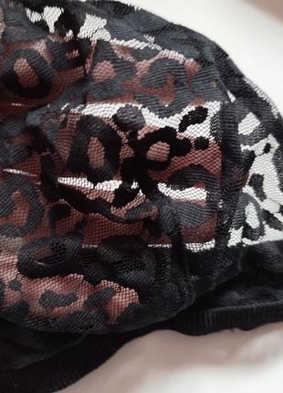 Женский прозрачный кружевной бюстгальтер лиф  леопардовый принт redoute2 фото