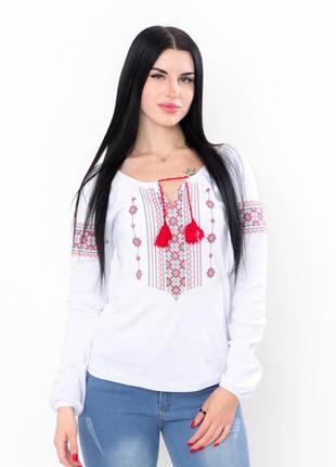Вышиванка женская белая, біла жіноча вишиванка, вишита трикотажна сорочка вишиванка