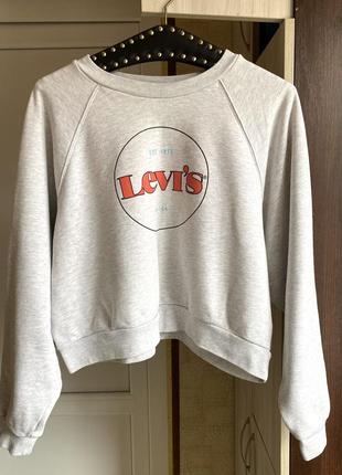 Свитер свитшот балахон байка худи серый levi’s