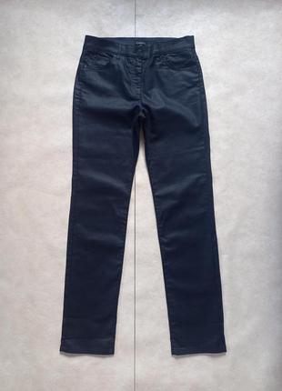 Брендовые прямые джинсы с пропиткой под кожу и высокой талией caroll, 42 размер.