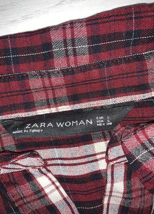 Довге плаття сукня в клітинку під пояс з довгим рукавом zara m-l3 фото