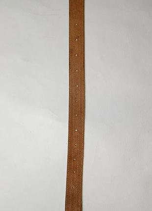 Коричневый натуральный кожаный женский ремень,ремешок,пояс с контрастной нитью.6 фото