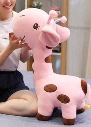 Плюшевий жираф resteq, м'які іграшки, плюшева іграшка рожевий жираф 55 см