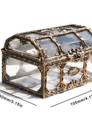 Огранайзер для ювелірних виробів у вигляді піратської скрині. коробка для прикрас 105х80х65 мм2 фото