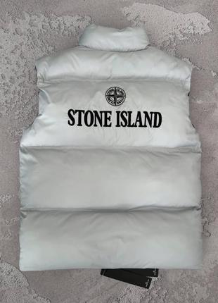 Жилетка чоловіча stone island сіра туреччина весна\осінь, безрукавка модна турецька для чоловіків2 фото