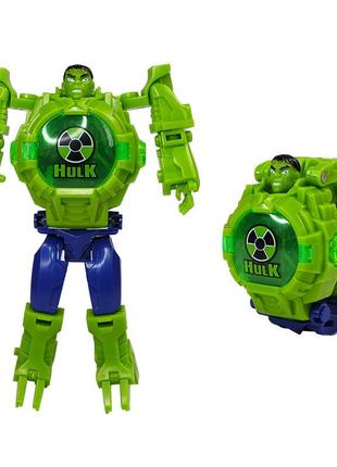 Дитячий годинник-трансформер халк. hulk трансформер і наручний годинник 2 в 1. годинник іграшка