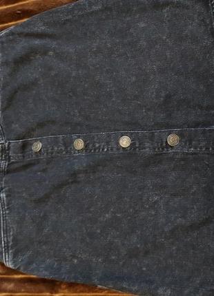Чорна джинсова спідничка на гудзиках1 фото