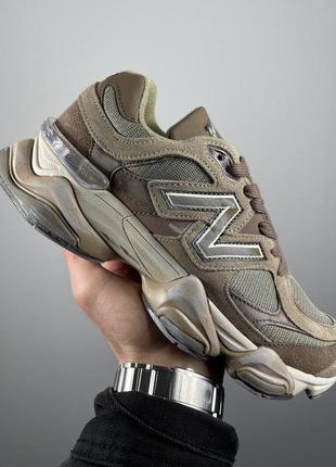 Нью беленс кросівки замша new balance 9060 mushroom