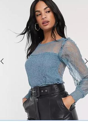 Брендова гіпюрова блуза топ від river island