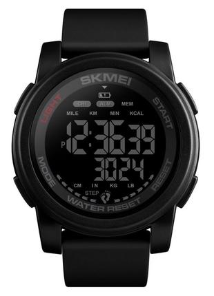 Skmei 1469bkbk black-black, часы, черные, стильные, электронные, мужские, прочные1 фото