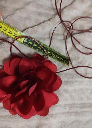 Розкішний чокер квітка бордовий2 фото