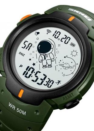 Мужские тактические часы skmei 1820agwt army-green white олива, военные. 50атм, 50м, водоустойчивые, каучук