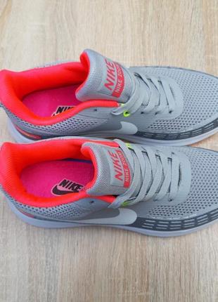 Спортивные легкие женские кроссовки nike zoom / найк зум розовые серые / обувь для спорта, йоги, бега тренажерного зала4 фото