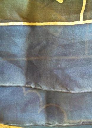 Шелковый платок  ручной окрас батик шов роуль 90х 89 знак зодиака близнецы.7 фото