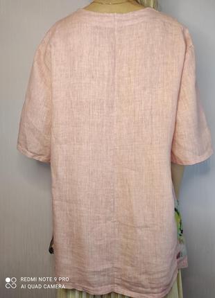 Італія туніка блуза блузка топ футболка льон лляна льняная4 фото