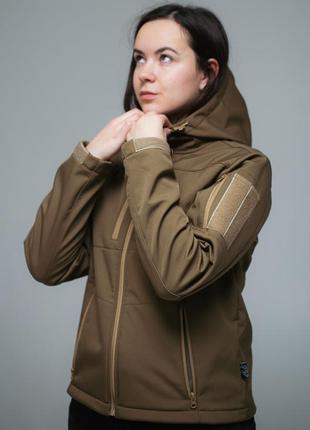Жіноча куртка softshell (койот)3 фото