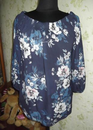 Блуза принт цветы