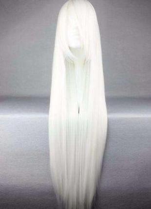 Длинные белые парики resteq - 100см, прямые волосы, косплей, аниме2 фото