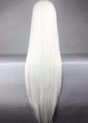 Длинные белые парики resteq - 100см, прямые волосы, косплей, аниме5 фото