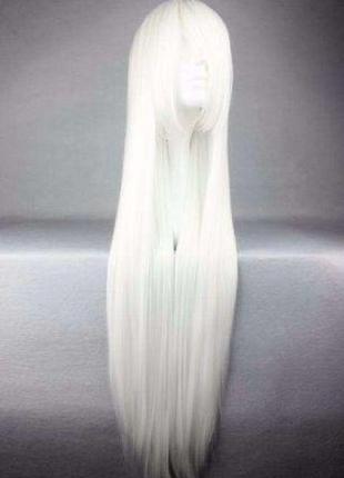 Длинные белые парики resteq - 100см, прямые волосы, косплей, аниме3 фото