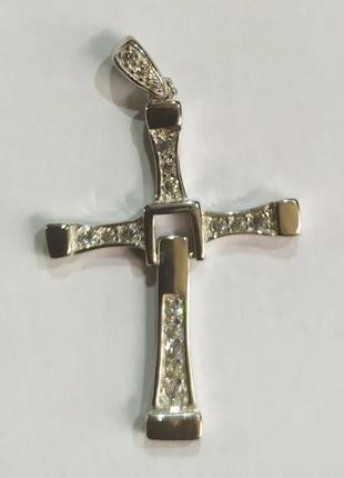 Настольный крестик форсаж серебряного цвета (30% серебра) resteq. крестик из фильма форсаж. крест доминика5 фото