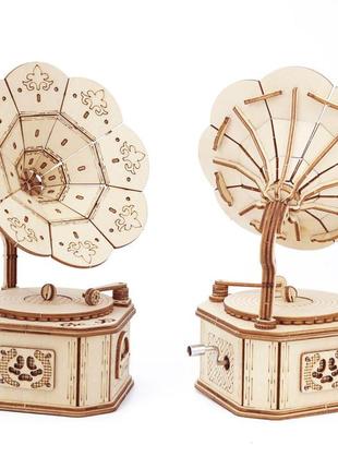 Деревянная музыкальная шкатулка граммофон с мелодией бетховен - к элизе (beethoven -...