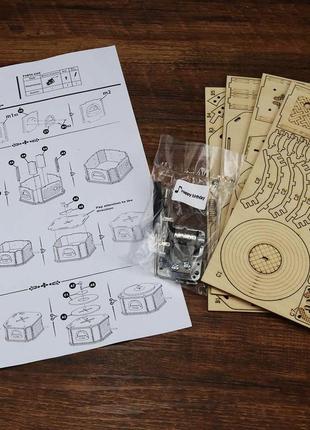Деревянная музыкальная шкатулка граммофон с мелодией бетховен - к элизе (beethoven -...