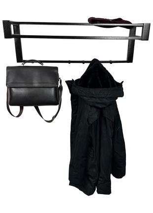 Вішалка з полицею в скандинавському стилі 80 см чорна