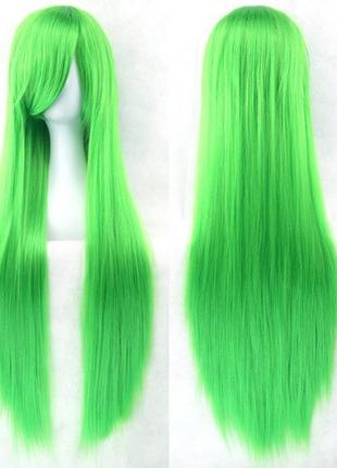Довгі зелені перуки resteq - 80см, пряме волосся, косплей, аніме